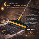 (Mega Sale) 2 in 1 Cleaning Brush Floor Scrub Broom Wiper Scraper
